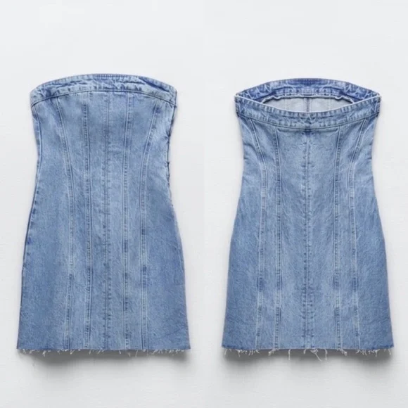 NWT Zara Denim Mini Dress - Picture 17 of 17